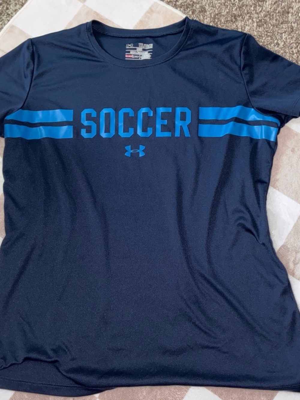 Under Armour Navy and Bright Blue Soccer Graphic Tee